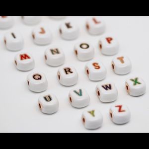 Brass enamel diy letter beads